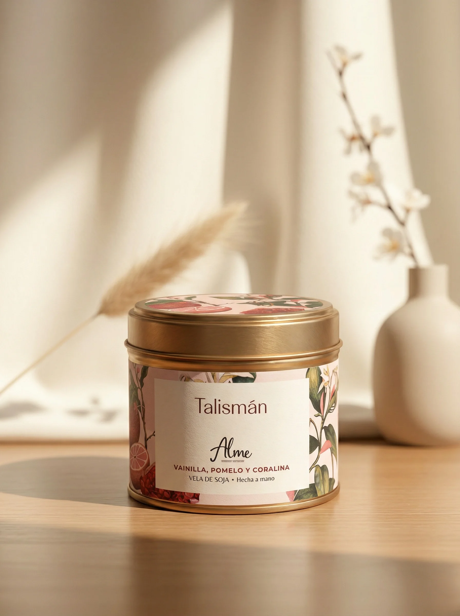 vela de soja y aceites esenciales